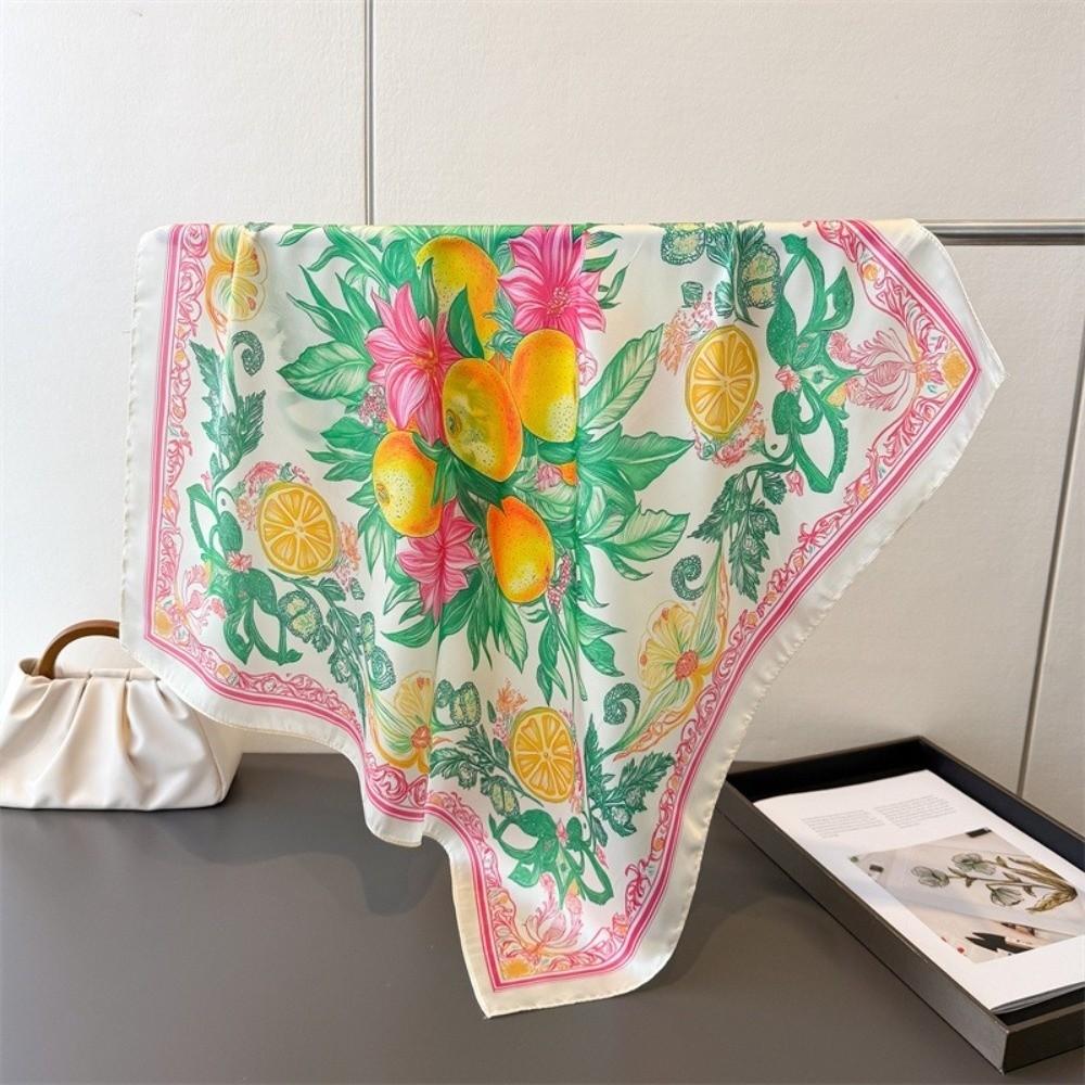 Soft Imitation Silk Scarf Square Neckerchief Fashion Headscarf  Beach Travel