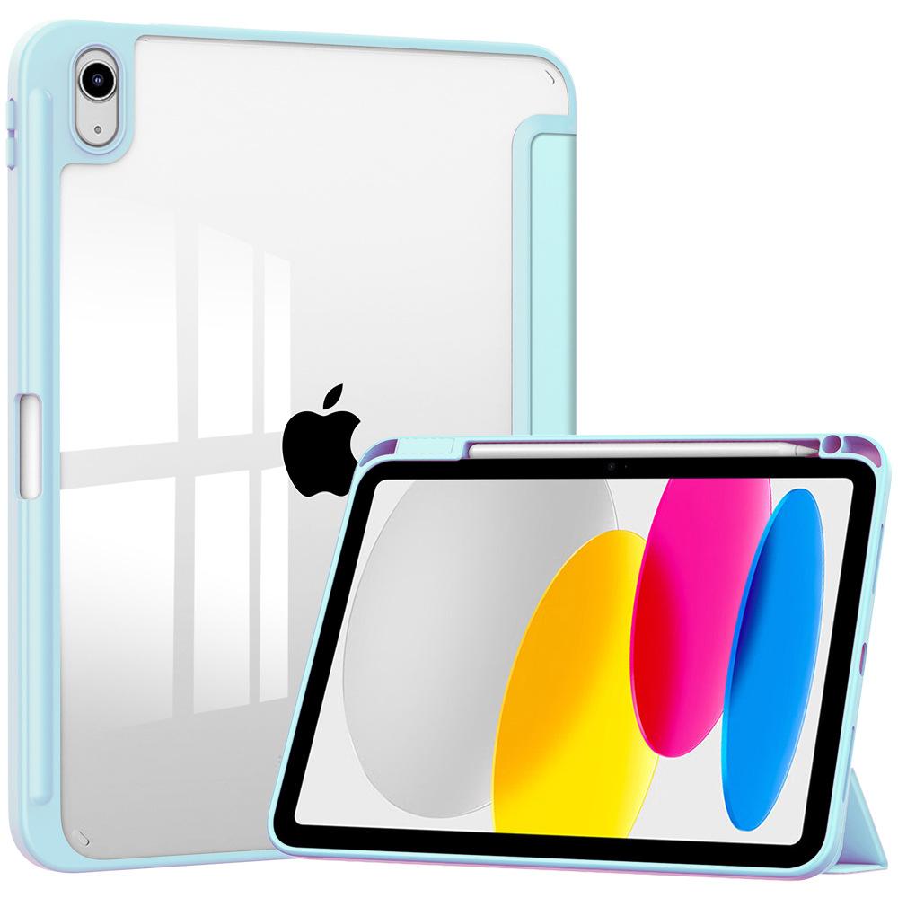 iPad (A16) Case/iPad 10th Generation Case [11-Inch /10.9 Inch ] with Pencil Holder, Smart Cover with Soft TPU Back