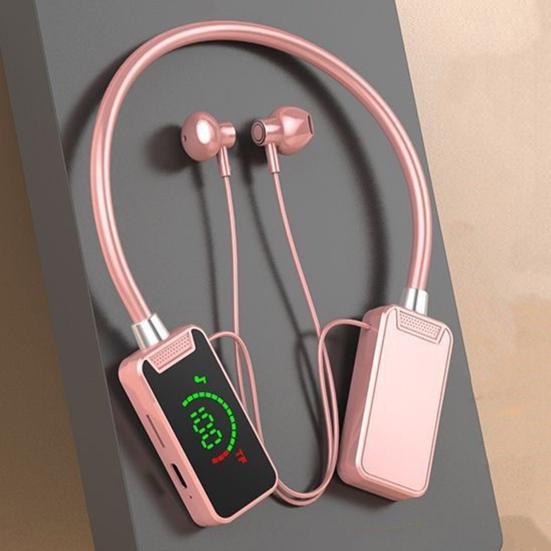 Wireless Earphone Bluetooth-compatible Hanging Neck Headset LED Display Waterproof Wireless Neckband Headphone