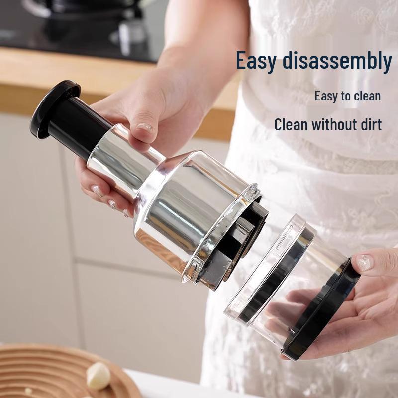 Pat-Pat Garlic Press & Manual Chopper - Multi-Functional Kitchen Tool