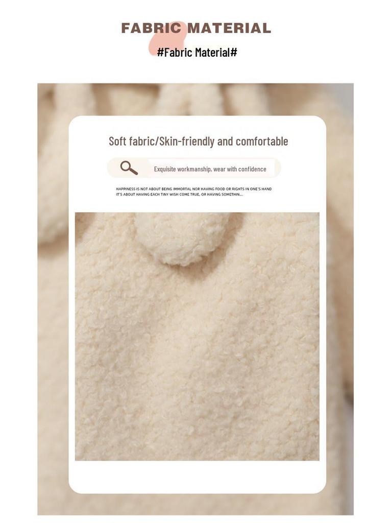 2025 Girls' Lambswool Fleece-Lined Sweater Coat for Autumn & Winter