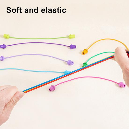 1 Set Seilentwirrungsspiel für Kinder, verdrehte Seilknoten, Herausforderungsbrettspiel, Logikdenken, interaktives pädagogisches Spielzeug zum Abhängen elastischer Seile