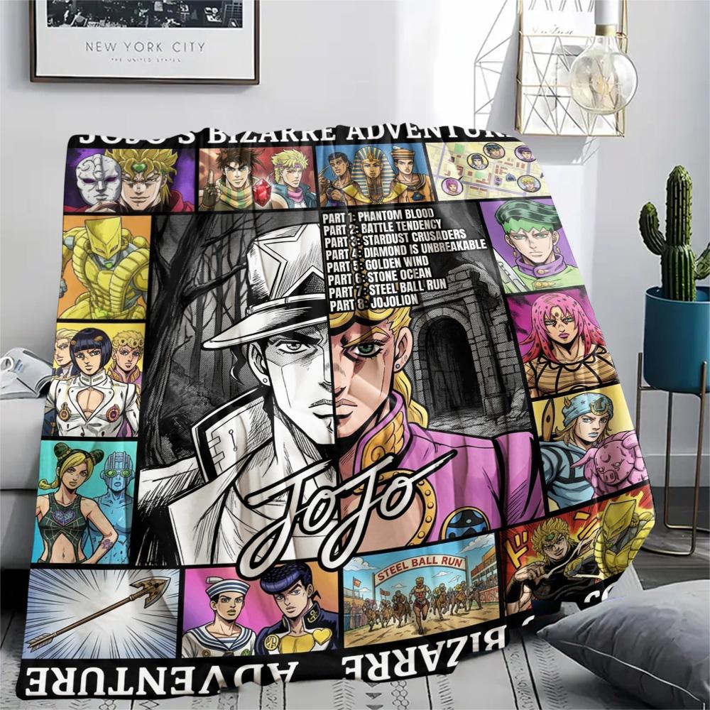 1 Stück Jojo's Bizarre Adventure Gemusterte Flanelldecke Geeignet für Alle Jahreszeiten Für Heimdekoration Wärme Und Komfort Geschenke Weihnachtsgeschenk