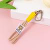 15cm Plush Small Bear Toy DIY Keychains Cute Handmade Knitted Overalls Bear Keychain Animals Pendant Girls Women Bag Accessories