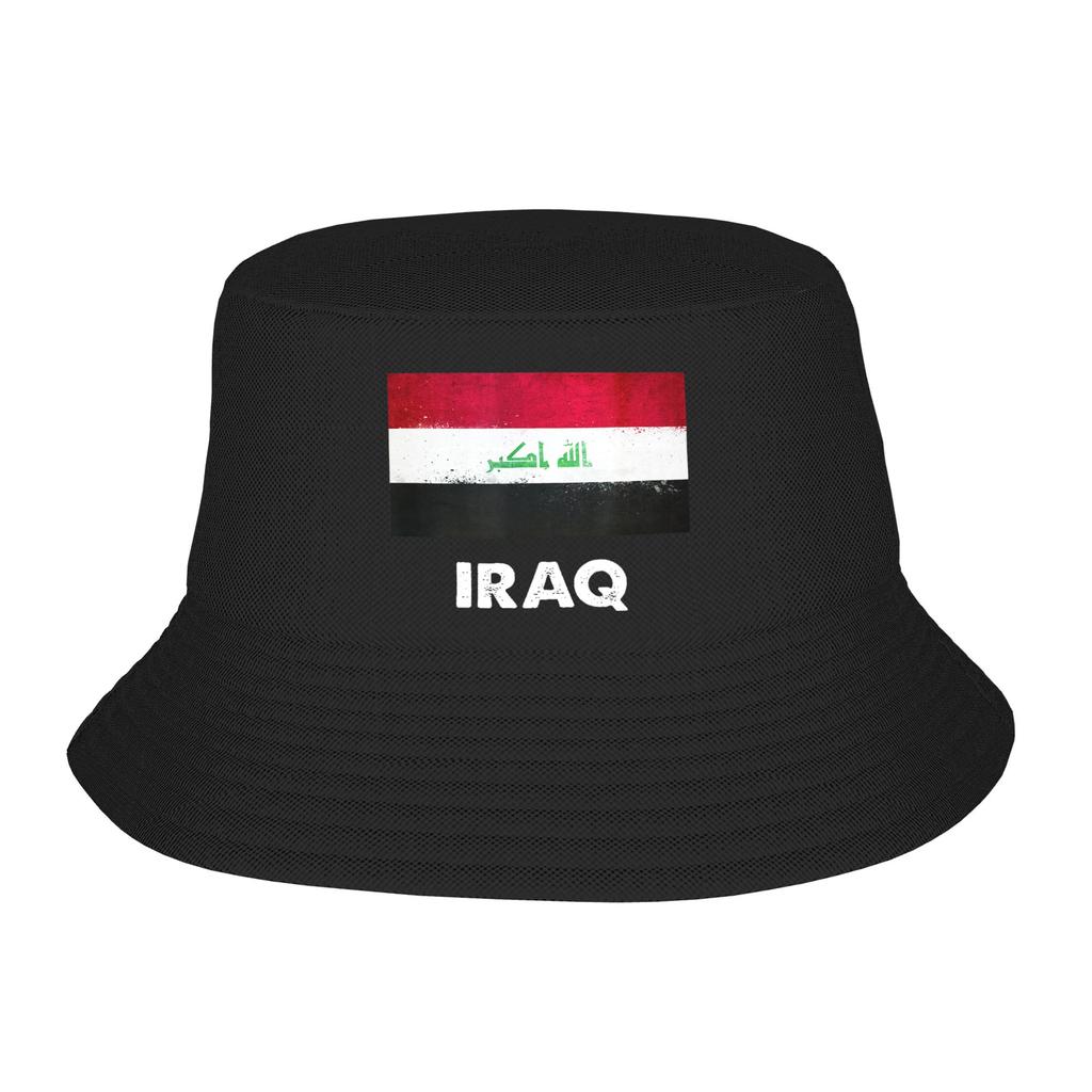 Picnic Headwear Iraq Flag Merch Bucket Hat Harajuku Girls  Sun Bob Hat