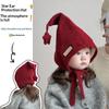 Windproof Soft Warm Hat Ear Protection With Star Warmer Beanie Cap Lace Up Design Outdoor Thick Ear Protection Bonnet Children