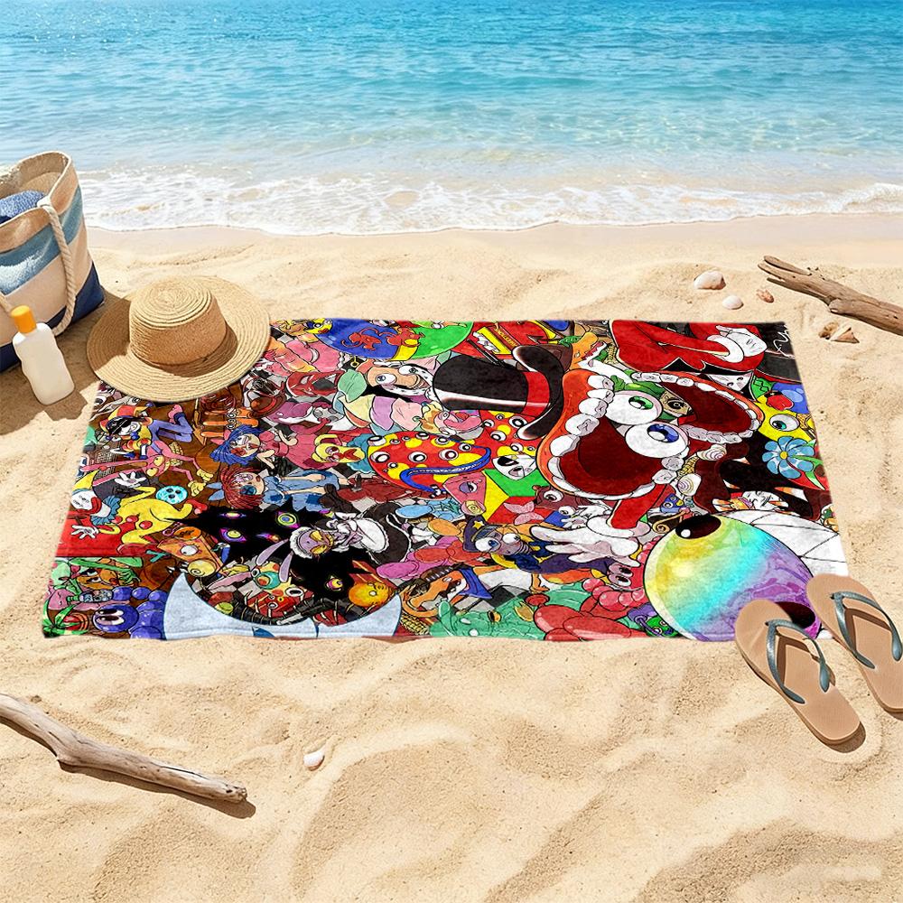 Digital Circus Beach Towel High Absorbency Quickdry Comfortable Lightweight Portable For Swimmingbeachcamping Travel Beach Accessoriesgym