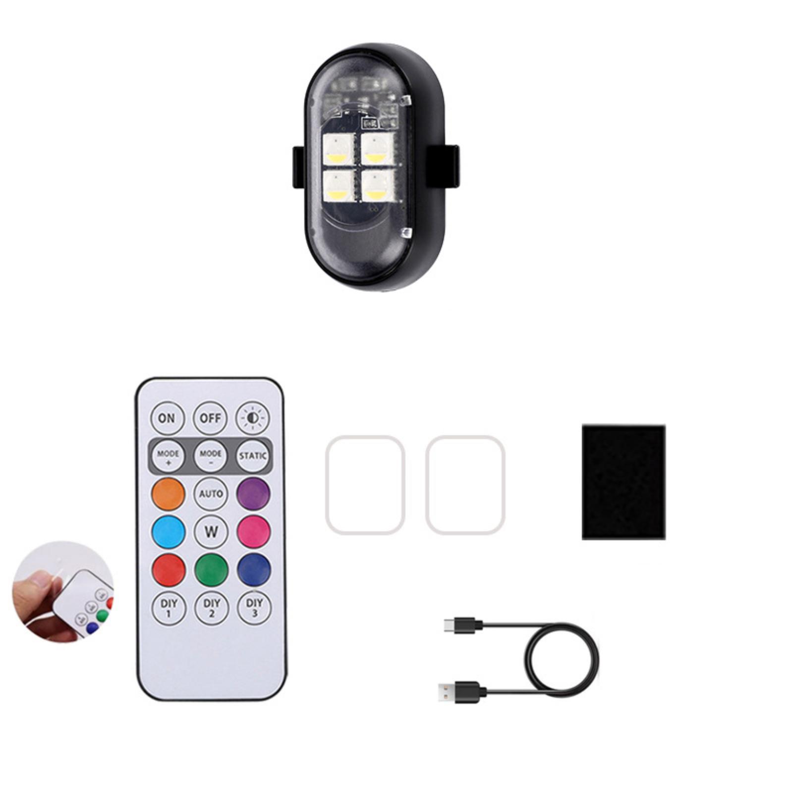 

Car Wireless Remote Control Light 4 LED Beads 8 Color Ambient Light Set One Size