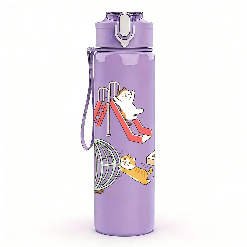 1PC Sneaker Shoe Retro Art Print 750ml Color Plastic Sports Water Bottle Leakproof Flip Straw Lid Suitable for Sports Office Home Use