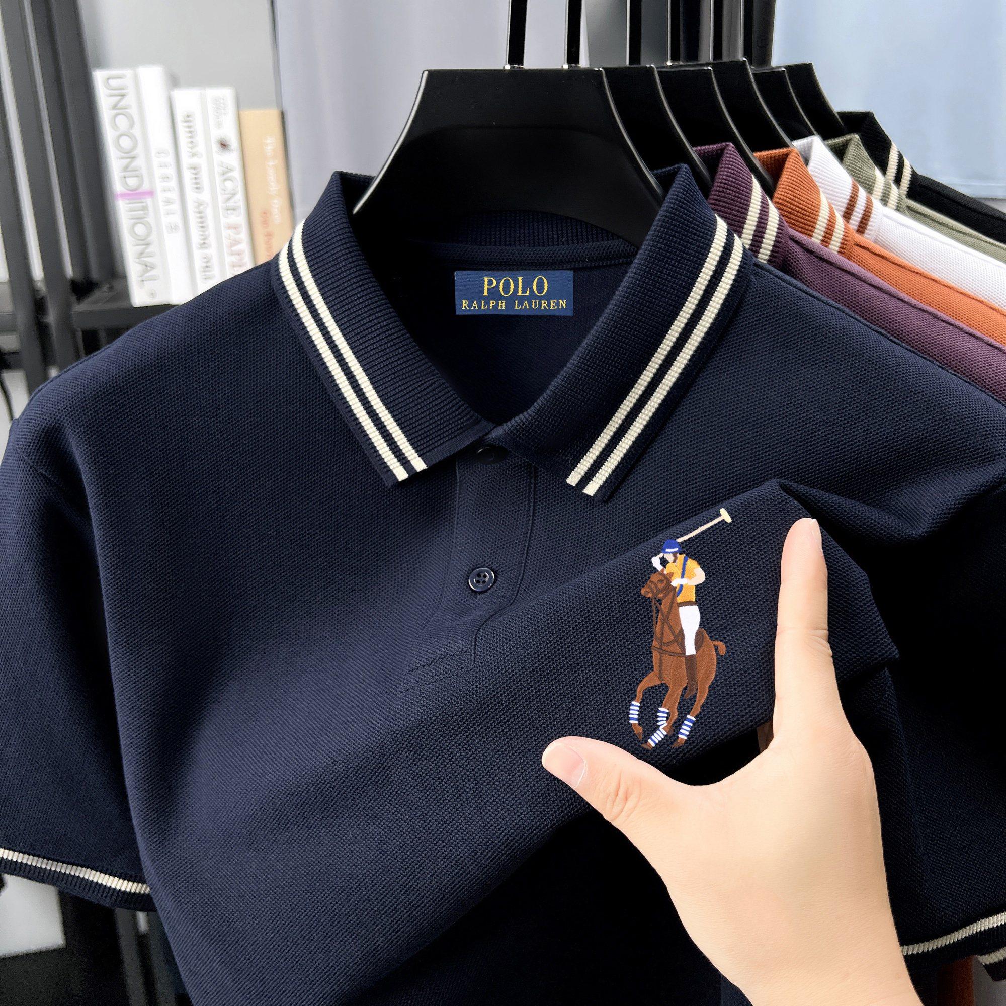 

Polo Ralph Lauren 2025 Літо Новий Чоловічий Новий Вишитий Поні Чиста Бавовна Рубчик комір Вільний Діловий Кежуал Футболка-поло S