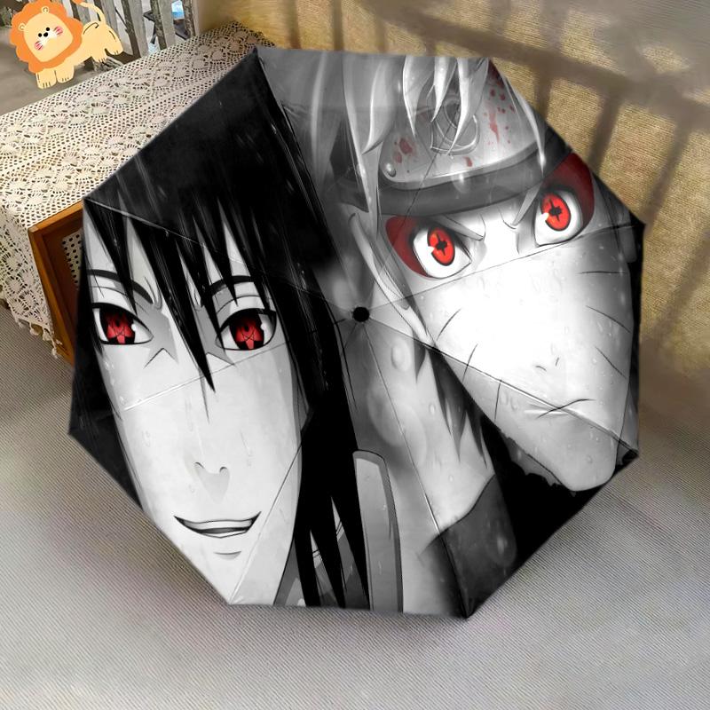 1 PC Automatic Folding Umbrella - Naruto Pattern Portable Foldable Design With 8 Ribs Christmas Birthday Gifts