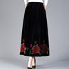 High-end Women's Velvet Skirt Spring Autumn Rhinestones High-waist Velvet Long Skirt Slim-fit Embroidered Plus-size Skirt