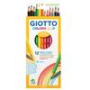 GIOTTO Colored Pencils Colors 3.0 12pcs Lead 3mm Sustainable Wood Hexagonal Barrel