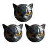 Black Cat Stone Figurine Resin Cat Head Healing Stone Marble Texture Cat Stone Keepsake Gift for Cat Lovers Women Men