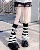 Leg Warmers for Women y2k Loose Socks with Chain A subculture leg cover with a gothic skull Perfect for Harajuku gothic and gyaru Keeps legs