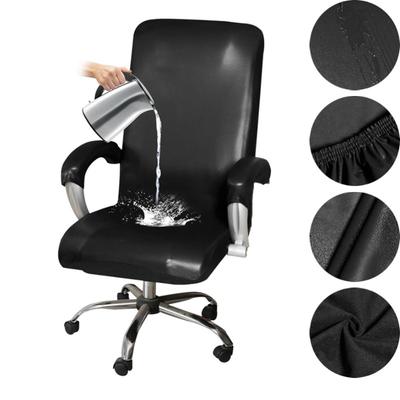 1Pc Pu Leather Office Chair Cover Waterproof Solid Color Anti-Dirt Seat Slipcover Computer Armchair Chair Case For Gaming Room