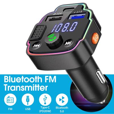 Car Mp3 Player Dual Usb Fast Charger Fm Bluetooth Receiver Bluetooth Compatible 5.0 Fm Transmitter Usb Flash Drive Plug Car Kit