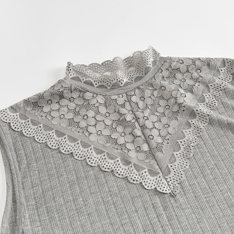 Lace Vest Women's Ribbed Modal Loose Sleeveless Solid Color Top, Base Shirt Plus Size Summer Trend