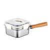 ZISIZ Insulated 304 Stainless Steel Square Deep Fryer Set