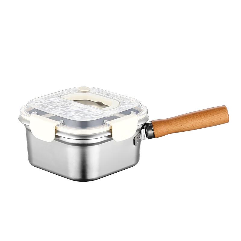 ZISIZ Insulated 304 Stainless Steel Square Deep Fryer Set