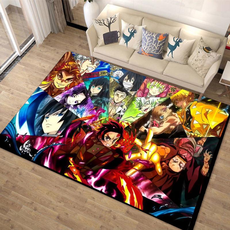 Demon Slayer Carpet Rug for Living Room Bedroom Home Sofa Decoration,Kids play Non-slip Floor Mat