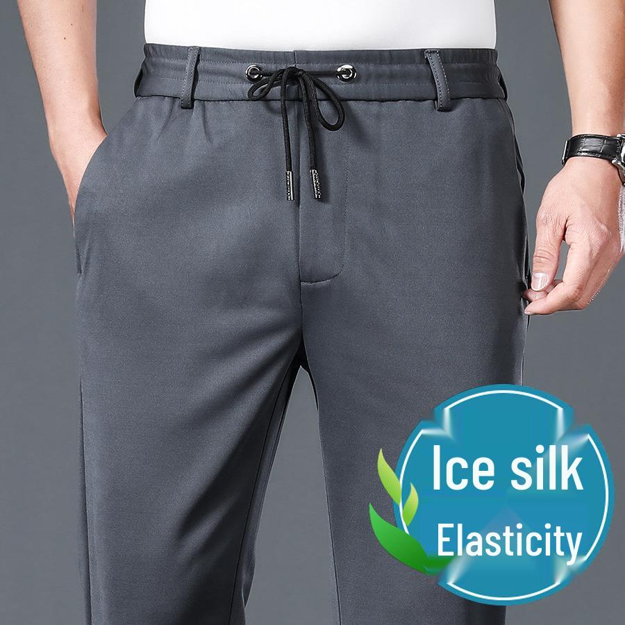 

Мужские летние эластичные повседневные брюки - Легкие для среднего и пожилого возраста 3XL серый
