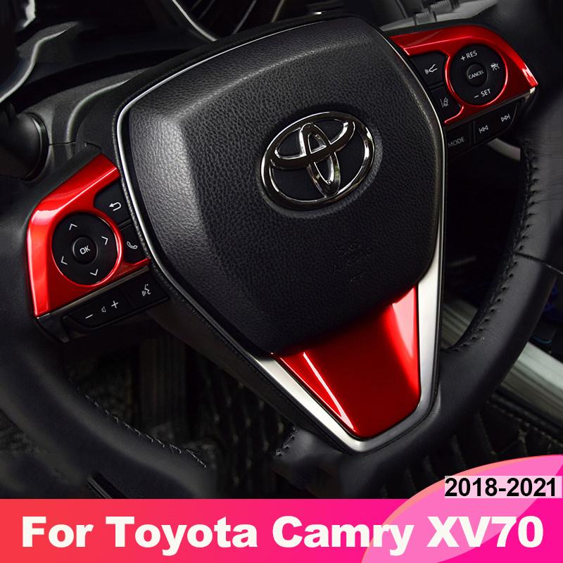Car Steering Wheel Trim Circle Sequins Cover Sticker Interior Moulding For Toyota Camry XV70 2018    Accessories