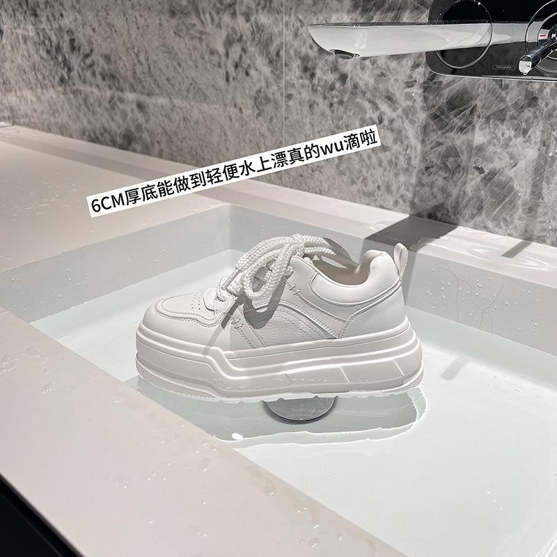 Sheepskin Version~ Star with the Same Height-increasing and Velvet Warm Little White Shoes for Women's 2025 Summer New Thick-soled Versatile Cas