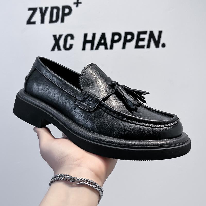 

2024 Лето Мужские Модные Повседневные Кожаные Туфли на Толстой Подошве в Британском Стиле 43188-R 42