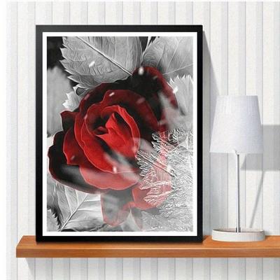 DIY Diamond Painting Red Flowers Cross Stitch Kit Mosaic Art Diamond Painting Full Circle/Square Diamond Home Decoration