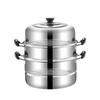 Large Dual-Layer Stainless Steel Steamer & Soup Pot for Induction and Gas Stoves