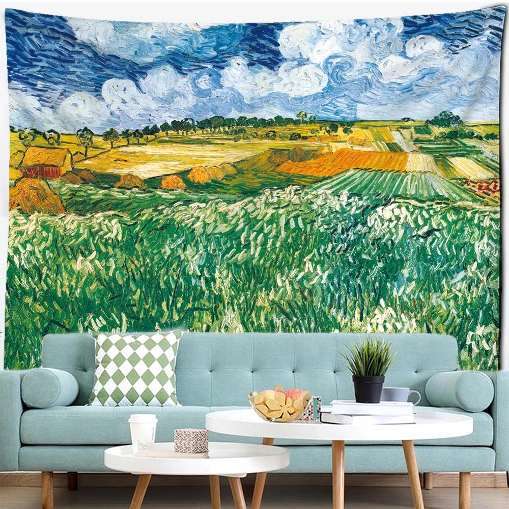 Sea Voyage Oil Painting Tapestry Wall Hanging Van Gogh Art Bedroom Living Room Home