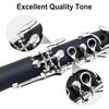 Yinfente Professional Ebonite Clarinet, B-flat, Beginner-friendly, 2-barrel, Hard Case, Cleaning Kit, Mouthpiece, Cork Grease, Gloves