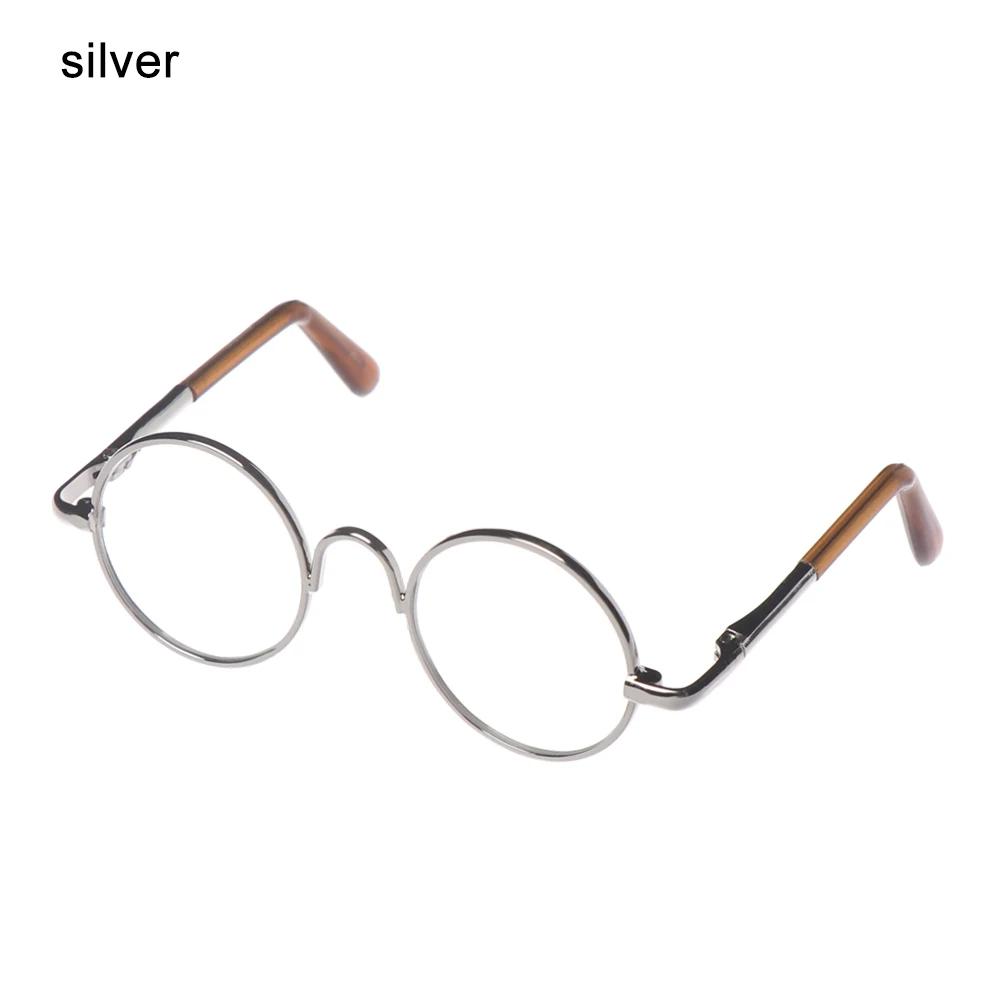 Dolls Clear Lens Round Frame Miniature Eyewear Eye Glasses Girl Toy Photo Props Toy Parts Dress Up Accessories Doll Accessories