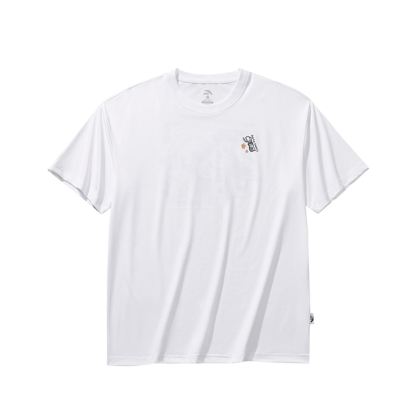 Anta Lifestyle Series Short Sleeve Knitted Shirt Summer T-Shirt Unisex tops Snow-White 972628112-5 XS