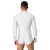 Mens Shiny Rhinestones Latin Dance Leotard Turn Down Collar V Neck Long Sleeve Button Shirt