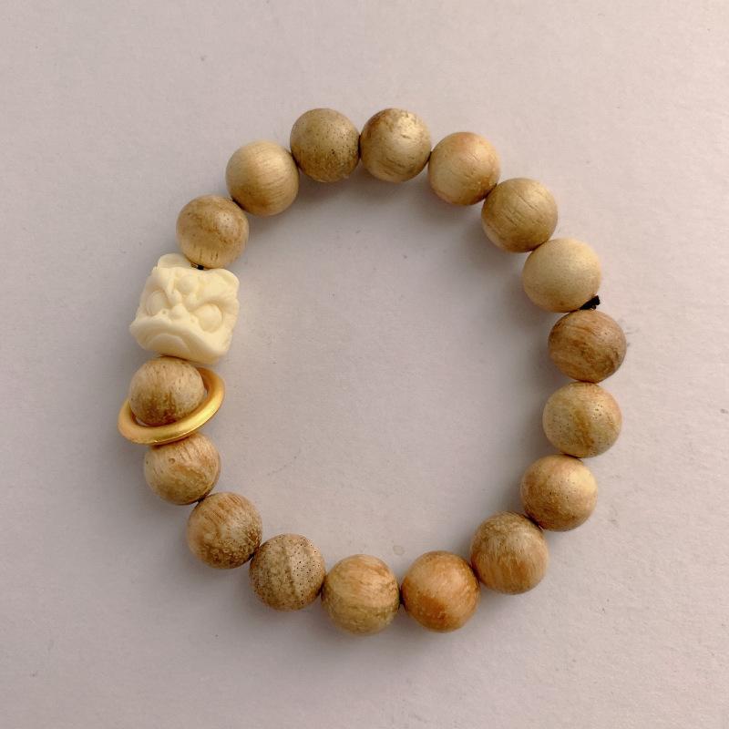 JYL TS Bracelet  Sparrow Stone Bead Style Enhances Charm & Luck Milky wood lion awakening глаз тигра