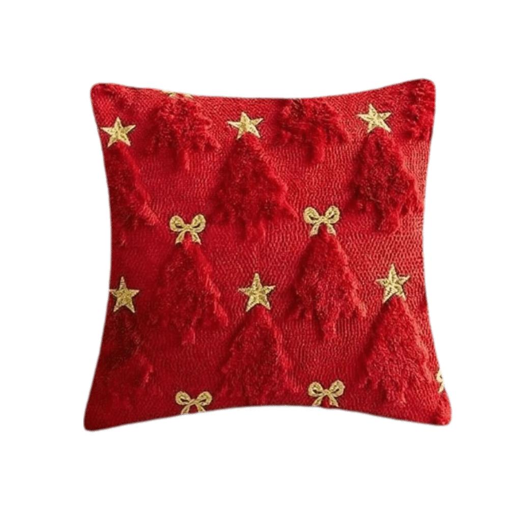 

1PC Soft Christmas Pillow Cover Short Plush Cushion Slipcover Xmas Tree Pillowcase Sofa Decor 30*50cm червоний
