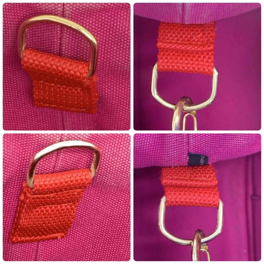 PRADA Canapa Mini Handbag Tote Shoulder Bag Canvas 2WAY Pink Logo Jacquard Women's