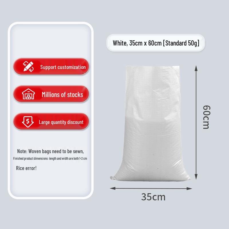 Double Layer Waterproof White Woven Bag: Thickened Plastic, Custom PP Flood Control, Laminated for Packing