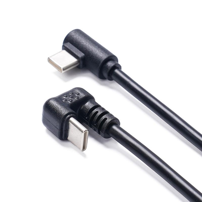 Type C Male 180 Degree to 90 Degree Charging Data Cable 60W 480Mbps USB C to USB C Charging Cable Cord for Phone Tablet