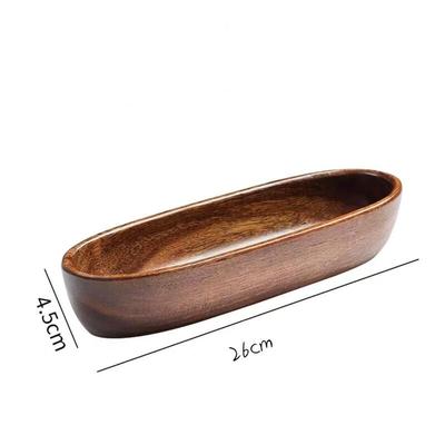 Yu Yi Tian Shi Walnut Wood Boat Serving Tray