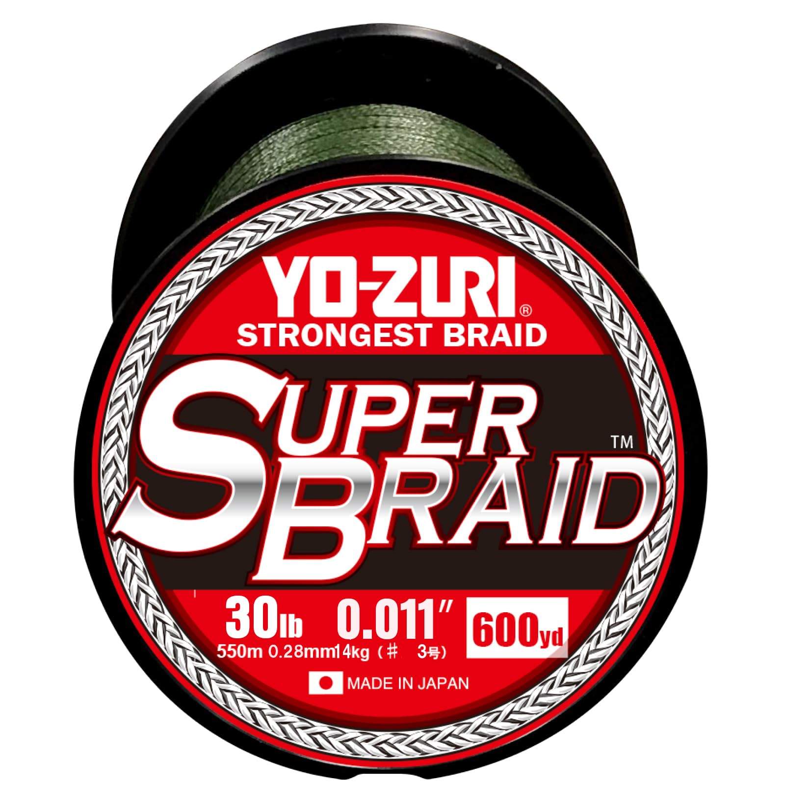 

PE Line Super Braid 600YDS 30Lbs Dark Green YO-ZURI Color