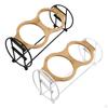 Double Feeder Holder Waterer Iron Easy to Clean Elevated Raised Bowls Stand