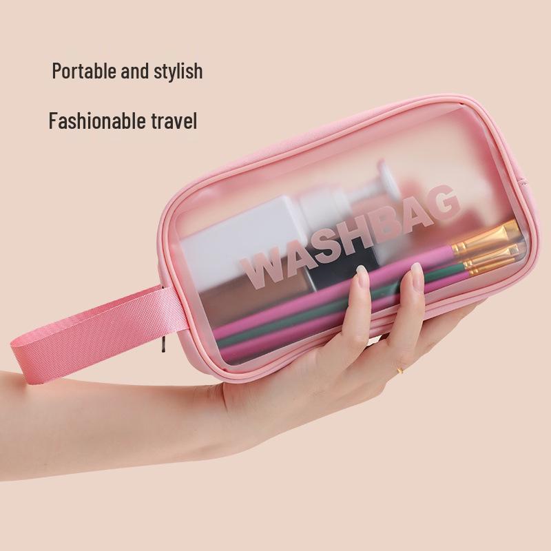 Large Capacity PVC Toiletry Bag - Celebrity Style, Multi-Purpose, Wet/Dry Separation, Makeup Storage