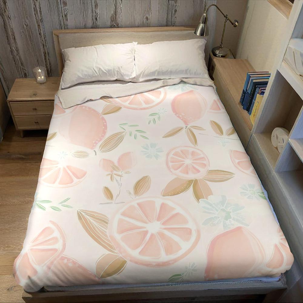 Blush Lemon Flannel Blanket Warm Soft Halloween Christmas Couch Warm Cozy Decorative Decor Gift for All Season