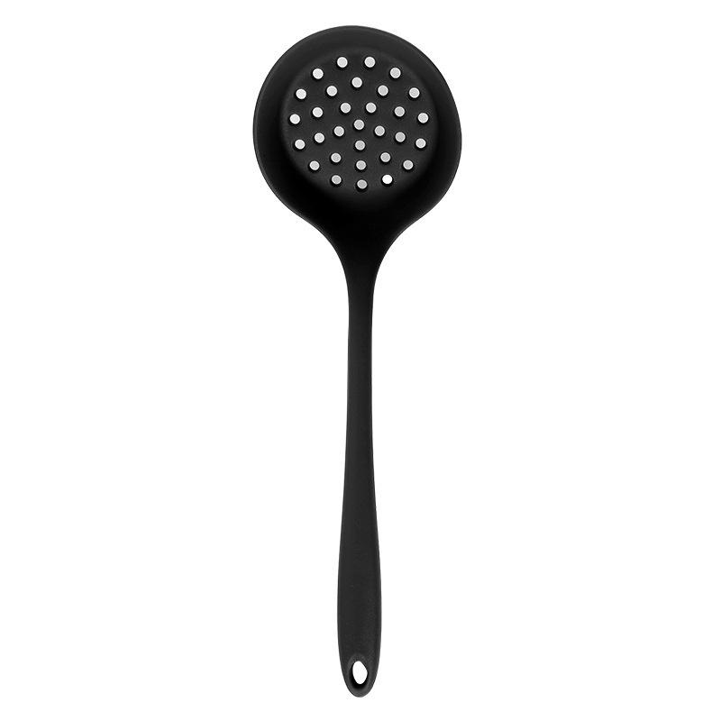 Silicone Kitchenware Set: Non-stick Spatula, Salad Spoon, Slotted Spoon, Rice Spoon, Flour Scoop, Strainer