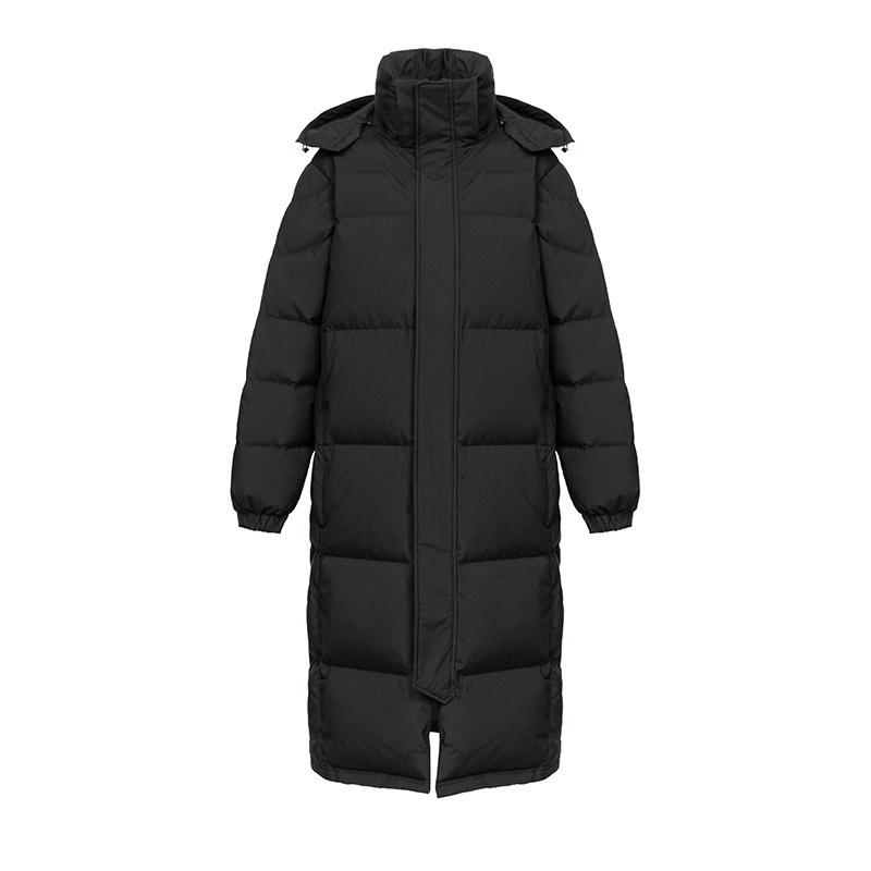 Winter knee-length down jacket women's and men's jackets couple's white duck down extremely cold wind-resistant down jackets
