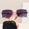 New Frameless Premium Metal Rivet Leg Sunglasses Fashionable Vacation Driving Sunscreen Women's Sunglasses