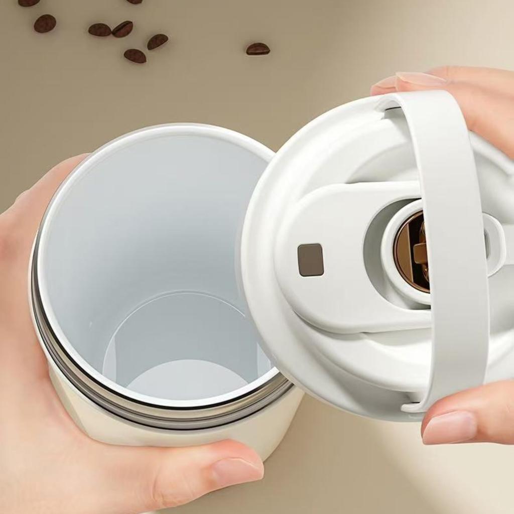 Ceramic Tumbler with Straw, Vacuum Insulated, Spill-Proof Design, Keeps Drinks Hot or Cold, Portable, 500ml (Rich Brown)